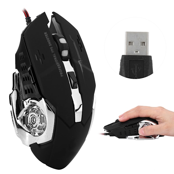 Gamingmus Trådbunden LED Ljusstark 3200 DPI Hemmakontor Universella Datortillbehör V6