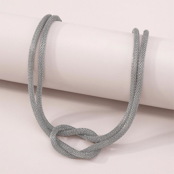 Kreativt knutna halsband med mesh med chokerspänne White