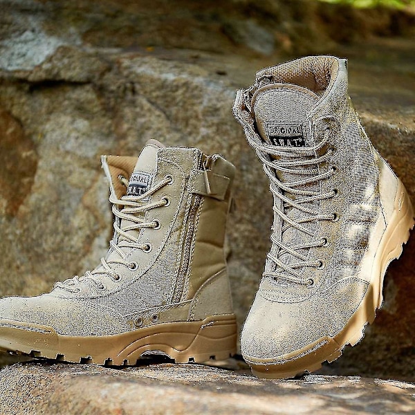 Tactical Military Desert Boots - Unisex Army Zipper Combat Work Safety Shoes