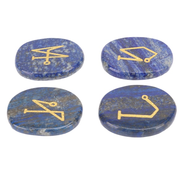 Graverede Palmesten Polerede Runde Bærbare Lomme Balancestene til Reiki Healing Meditation Lapis Lazuli