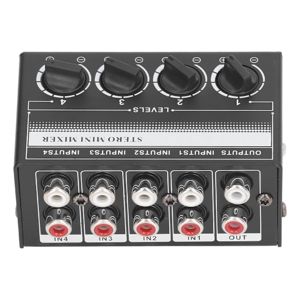 CX400 Mini Passiv Stereo Mixer Bærbar Stereo 4-kanals Mixer til CD-afspiller Bånddrev Computer Telefon Tablet Computer Hvid