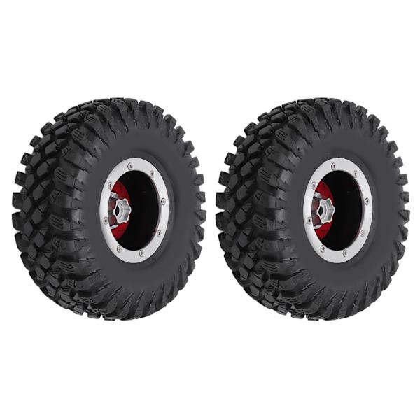 RC-rengas 2,2 tuumaa Kestävä kumiseos RC-auton pyörä metallisella navalla RC-varaosat päivitys lisävaruste Musta