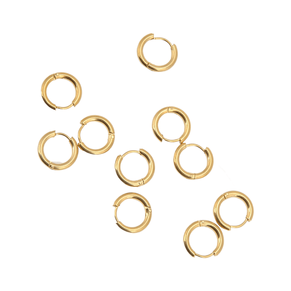10 st Hoop Örhängen Golden Simple Wire Diameter 2,5 mm Innerdiameter 10 mm Örhängen Tillbehör