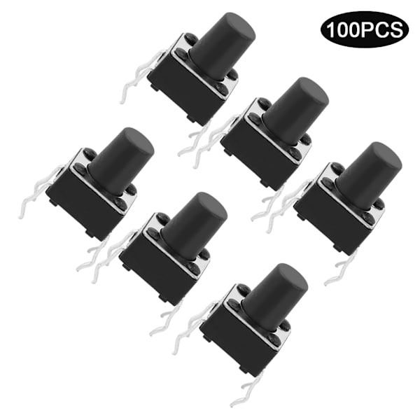 100 stk Momentary Taktil Trykknappbryter Mini Micro Tact Switch Tilbehør 6 x 8 mm