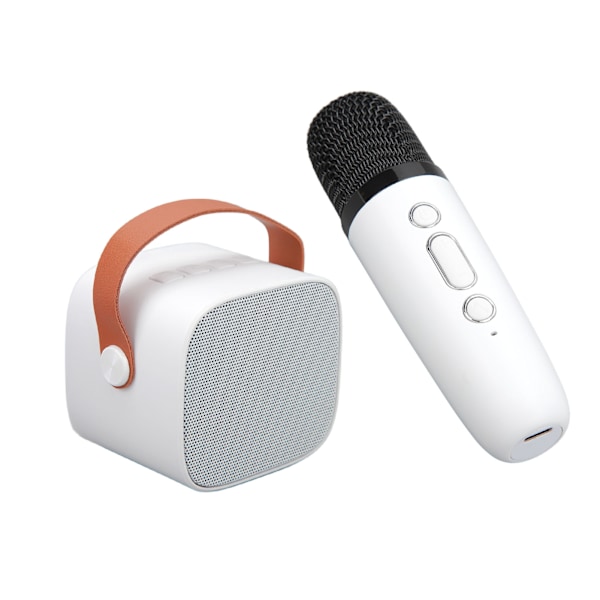 Mini Bluetooth-kaiutin Kannettava Langaton Kaiutin Karaoke-laite Mikrofonilla Kotijuhliin Syntymäpäiville Valkoinen