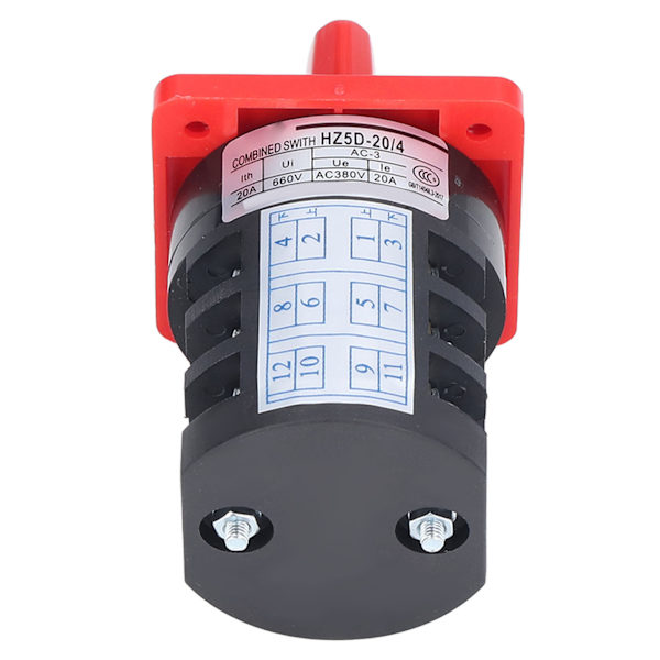 BERM-afbryder Drejeknap 3-polet 3-position Tilbehør til Power Control AC 380V