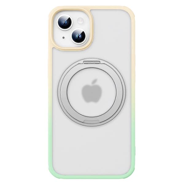 【NX】Kompatibel med iPhone 13 14 magnetisk deksel ringstativ PC+TPU telefondeksel O1m - Rosa lilla gradient-tingling} Multic Multicolor Yellow Green Gradient