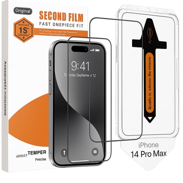 2-pack skärmskydd kompatibelt med iPhone 14 Pro Max – Monteringsram Transparent Transparent one size