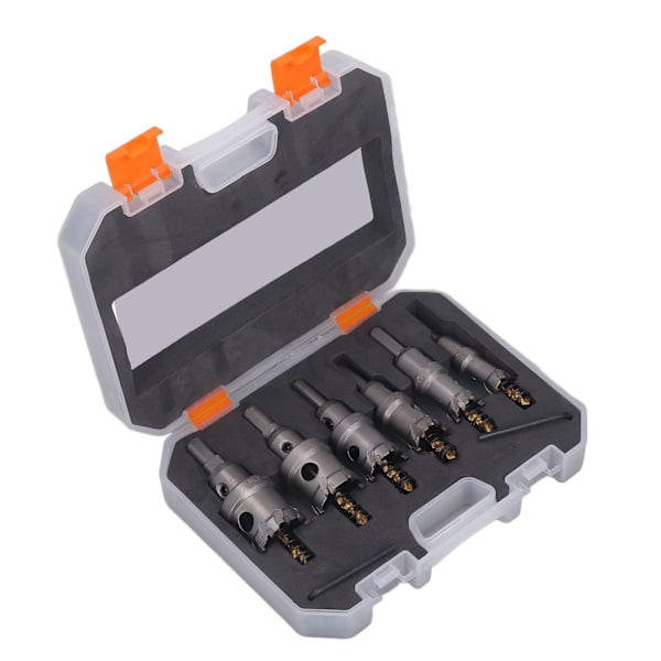 6st set hårdmetall hålsågssats 16 till 32 mm TCT metallspetsad hålskärningssats för stålplåtsbrottsning av aluminiumlegering