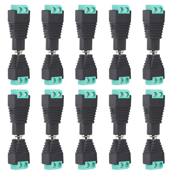 DC han- og hunstrømadapter 5,5x2,1 mm stikadapter Kompatibel med LED Strip CCTV-kamera