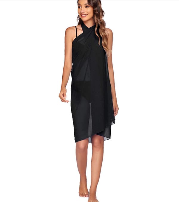 Dame Chiffon Strandpareo Sarong Gennemsigtig Badedragt Bikini