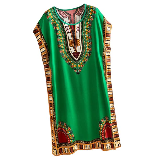 Dammode Rantamekko Boho Tyylikäs Etninen Mekko Green