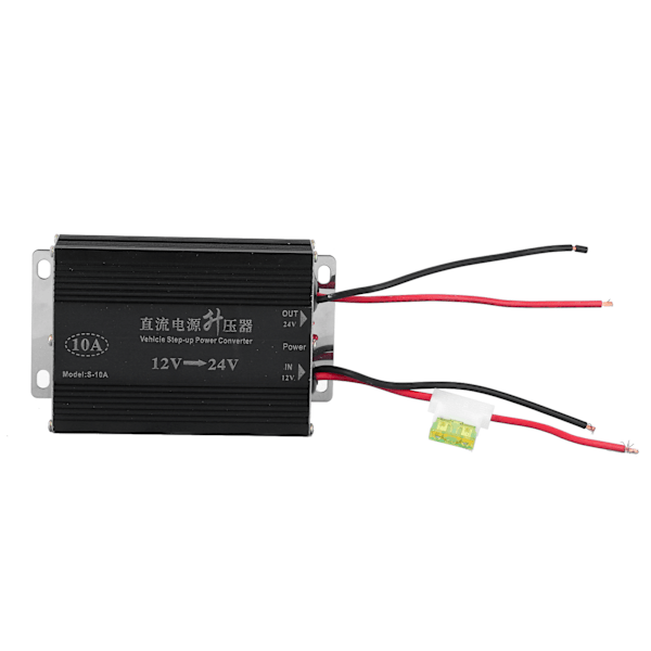 10A 12V til 24V Spenningsforsterker Bil Step Up Transformator for modifisering av lydnavigasjon