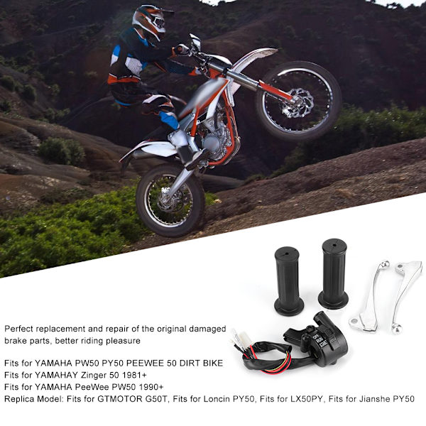 Motorsykkel Gasspjells Hus Switch Bremsespak Kit Passer for YAMAHA PW50 PY50 PEEWEE 50 DIRT BIKE