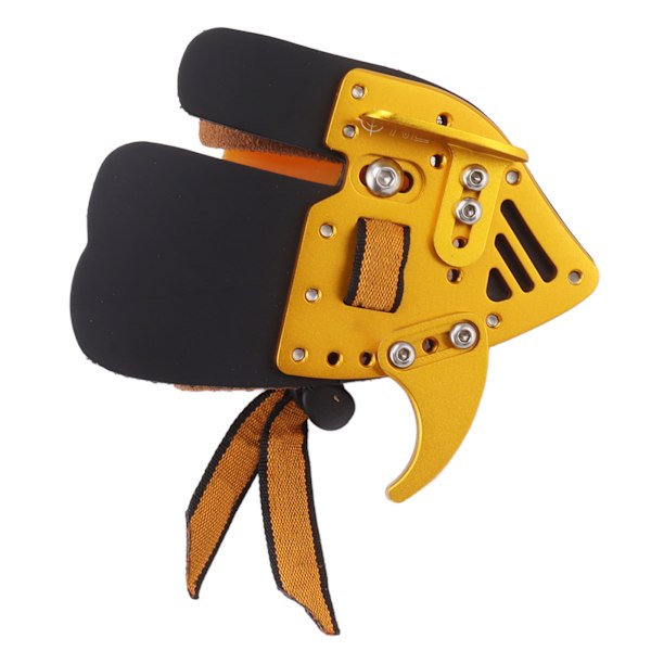 Skytteskydd för fingrar i guld och svart läder, Shooting Tabs Golden Gold and Black Leather Archery Finger Guard Protection