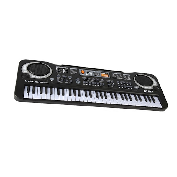 Børnekeyboard Piano 61 tangenter elektronisk multifunktionsmusik pædagogisk legetøj med mikrofon til drenge Piger EU-stik