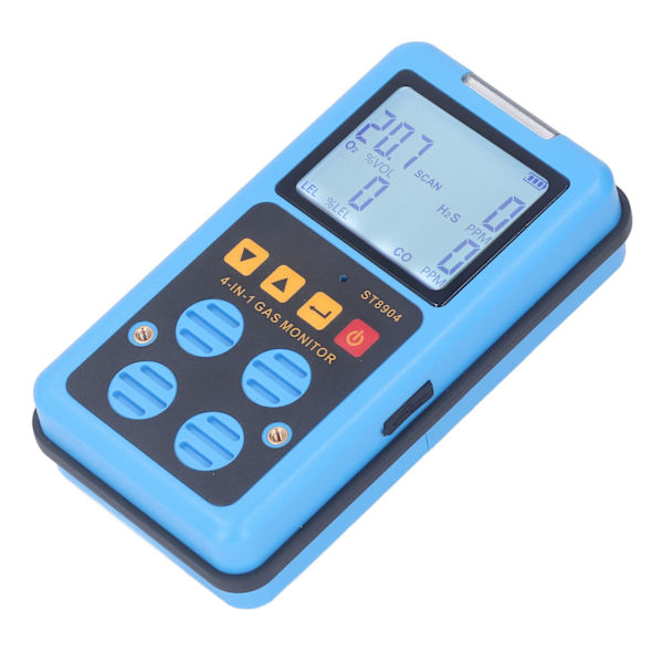 Gasmonitor 4 i 1 CO H2S O2 LEL Exakt mätning Ljud Ljus Vibrationslarm Bakgrundsbelyst display Gasdetektor