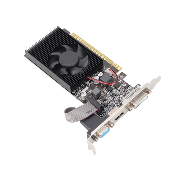 GT610 1GB DDR3 grafikkortstøtte DVI VGA HD Multimedia Interface 64-biters spillgrafikkort med Silence Cooling Fan