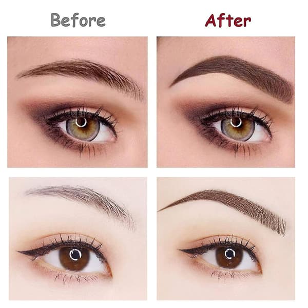 3 stk. lysebrune øjenbrynspenne - Vandtætte microblading øjenbrynspenne, lange Gray Brown