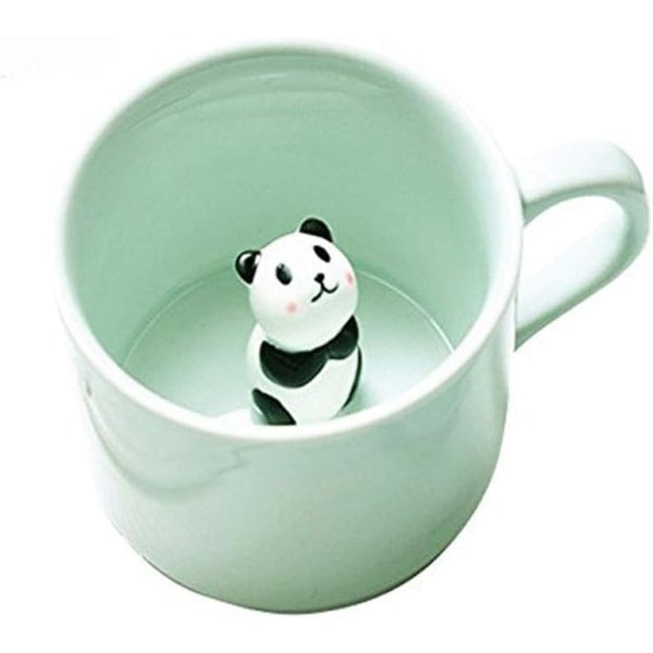 Sødt kaffekrus, Kawaii mælkete-keramiske krus, 3D-dyremorgenkrus-gave til bryllupper, fødselsdage (Panda)
