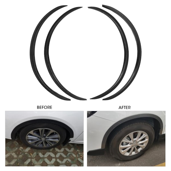 4st Hjulögonbrynsskydd Läpptrim Anti-repor Fender Flare Universal 72cm 28,4in (Carbon Fiber Style)