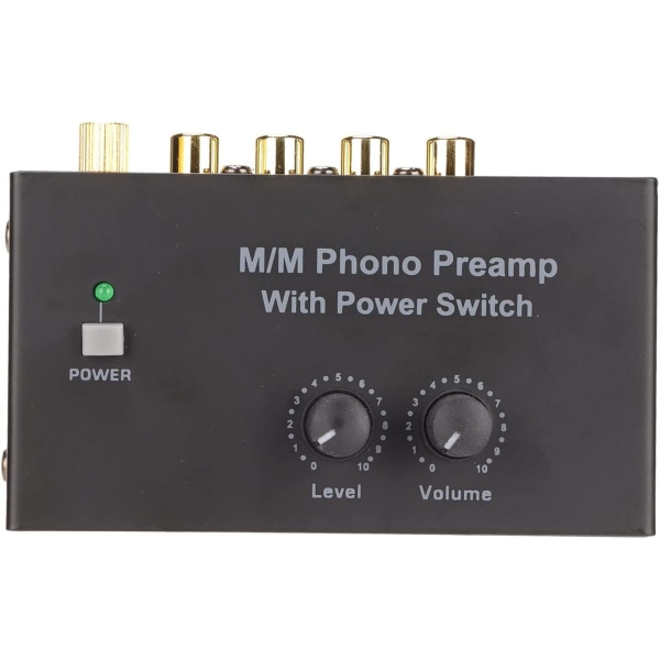 Phono Preamp, Mini Audio Stereo HiFi Phonograph Record Player med DC 12V Adapter