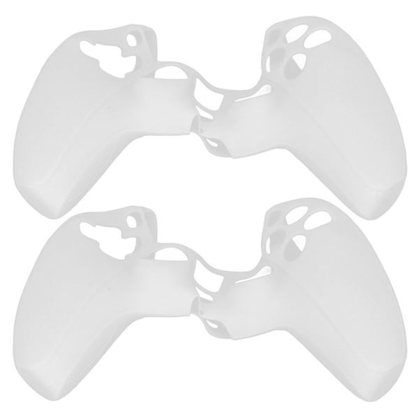 2 stk Silikonbeskyttelsesetui Ergonomisk Myk Forhindrer Glidning Støvtett Håndtaksetui for PS5-kontroller Hvit