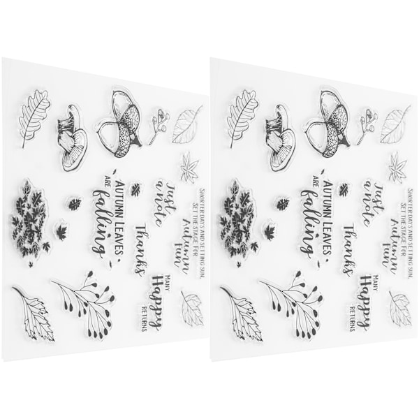 2 Set Transparent TPR-stämplar för kortdekor Prägling Scrapbook Album DIY-tillbehör