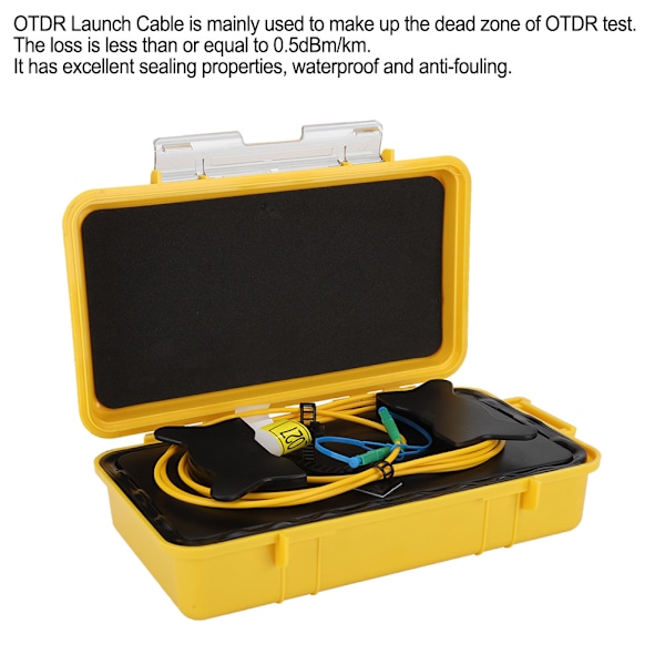 Fiberoptisk OTDR Launch Cable Box Dead Zone Eliminator Fiberring Lc APC SM 1km