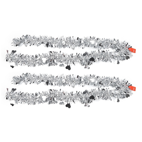 2-pack Hängande Banner Kärlek Hjärta Form Födelsedag Bröllop Dekoration Festtillbehör Silver