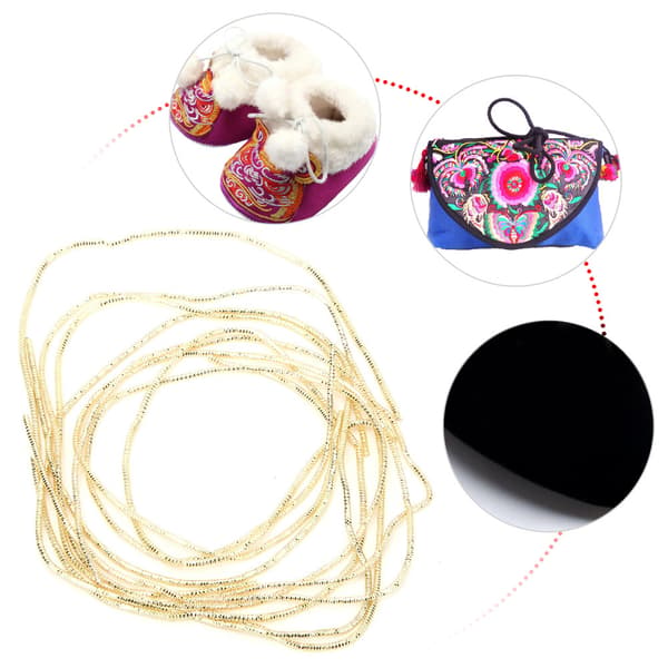 【NX】Broderitråd Kobbertråd Sysøm Søm Glans 1,5 mm Dia. Manuell DIY StringGolden
