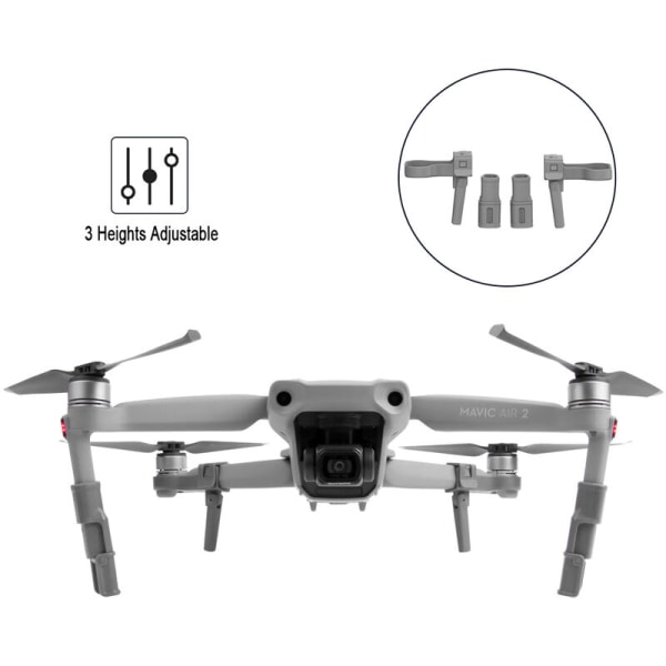 för DJI Mavic Air 2 Sunnylife Justerbart förlängt landställ Förlängda ben Landningsfötter Benstöd Drone , modell: Grå