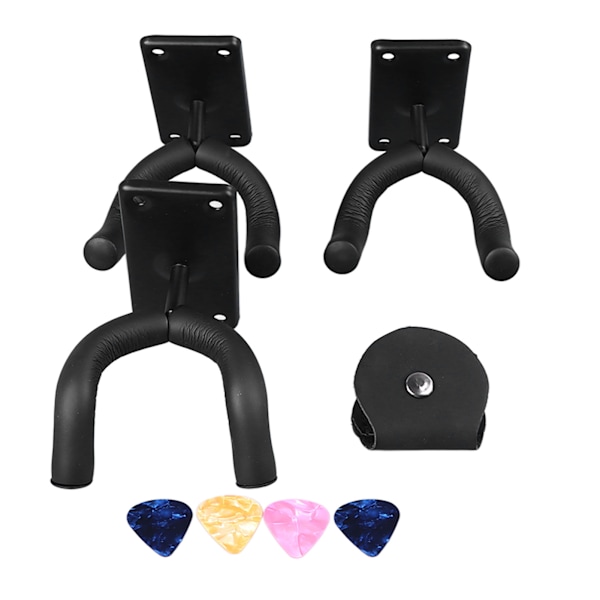 3 stk metall veggfeste krok for musikkinstrumenter henge stativ for elektrisk gitar Ukulele bass med 4 plugger
