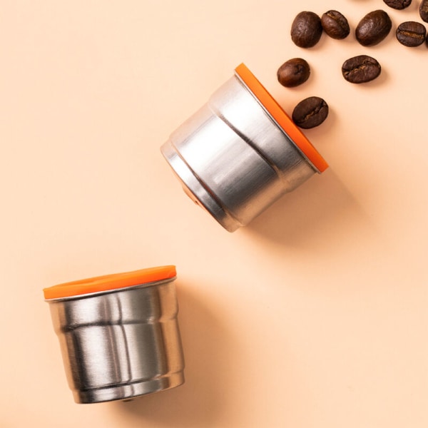 Kaffekapsler i rustfritt stål Etterfyllbare kaffekapsler Espressokapsler Kompatibel med illy kaffemaskin, modell: sølv