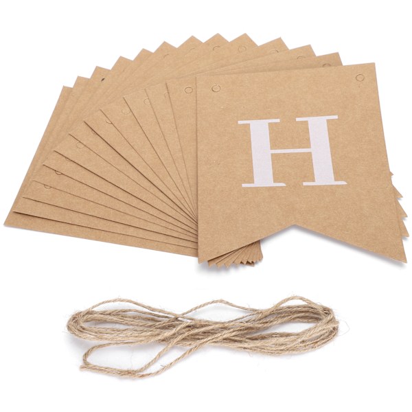 Kraftpapper Kort Banner Handgjorda Remsor Bokstavsform DIY Rep Tandem Fester Dekorationer