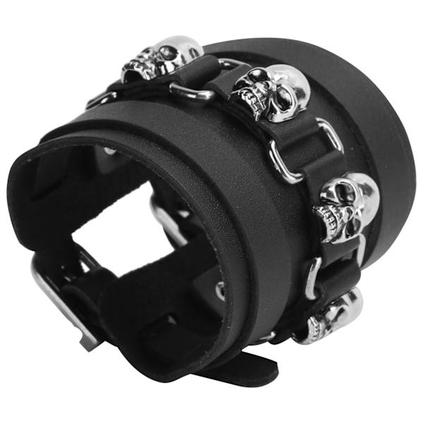 Metal Skull Läderarmband Punk Rock Style Justerbart armband för presentsouvenir
