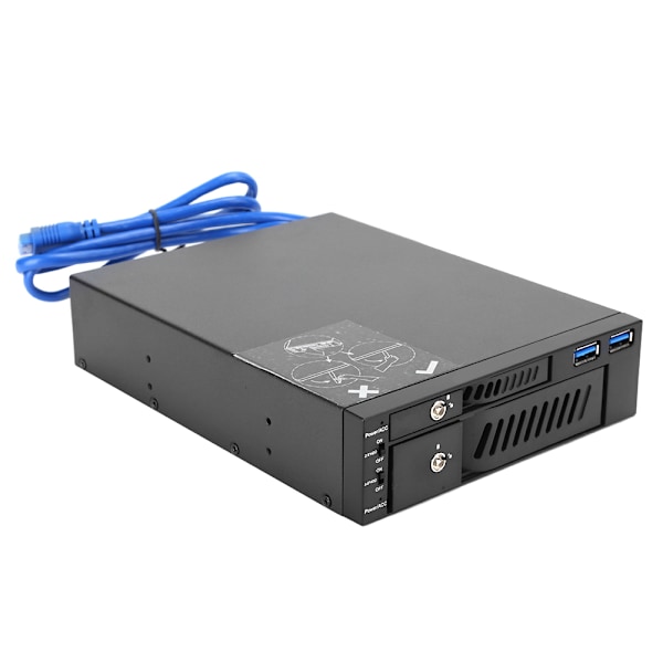 Harddisk Mobil Stativ Case DualDisk Optisk Drive Utdragingsboks 2.5/3.5 Brakett USB MR6203