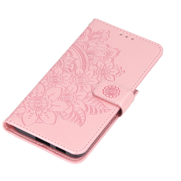 Multifunktionellt plånboksfodral Flip-telefonfodral med kortplatser och stöd för Galaxy S22 Plus Rose Gold