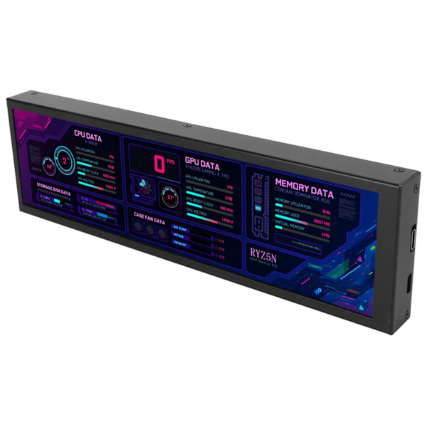 8,8-tommer computer temperaturmonitor 1920x480 60Hz til AIDA64 CPU GPU SSD Data Temperaturmonitor til Raspberry Pi til Windows Sort