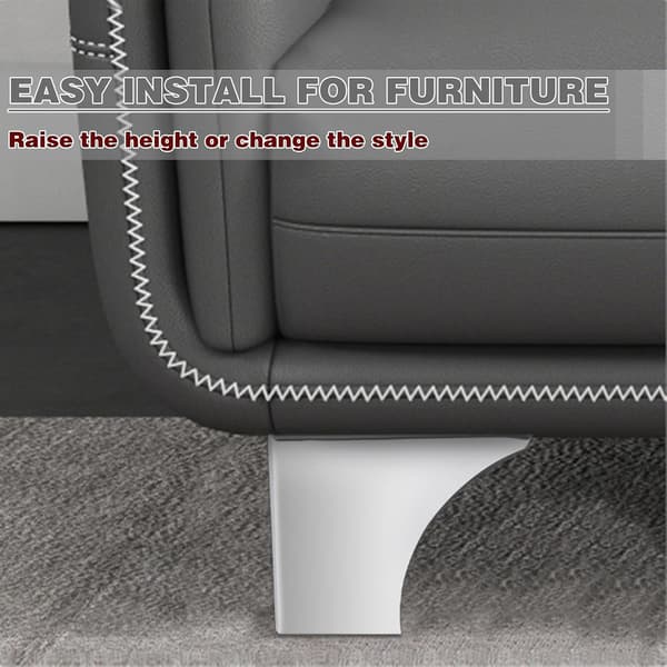 Sæt med 4 sølvfarvede metal sofaben, 10 cm, moderne og robuste møbelben til sofa, skab, bord