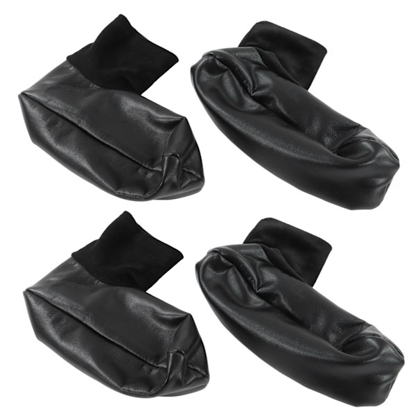 Sunnah Khuff Strumpor PU Läder Polyester Bekvämt varmt plyschfoder Termiska Khuffain strumpor för 36 till 41 EU SkostorlekSvart Elastisk version