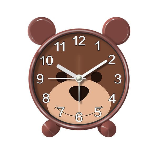 【NX】Brown Bear Barn Väckarklocka Småbarnsutbildning Desktop Barn Tyst Väckarklocka Kompatibel med Studenter Sovrum