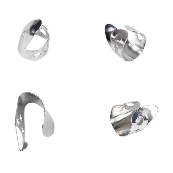 4st Gitarr Finger Pick Rostfritt Stål Glänsande Utseende Metall Tummen Pick Gitarr Tillbehör Silver