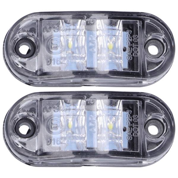 10-30V 2LED sivuvilkkuvalo Suuri kirkkaus Vilkkulamppu autoihin Kuorma-autoihin Perävaunuihin Asuntoautoihin Valkoinen