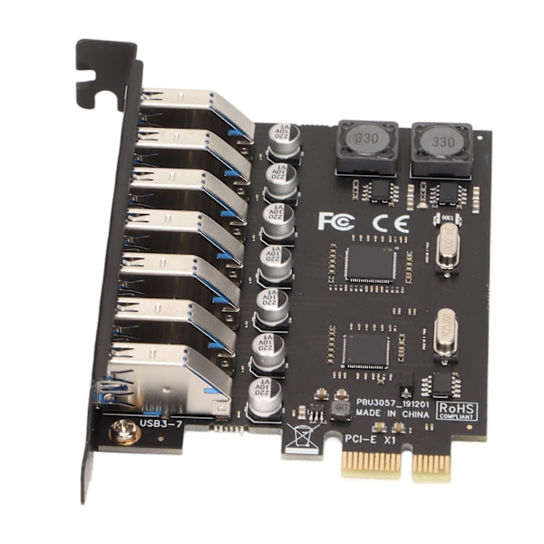 Adapterkort PCIE till USB 3.0 7 portar 5Gbps snabb överföringshastighet USB-modul expansionskort 5V