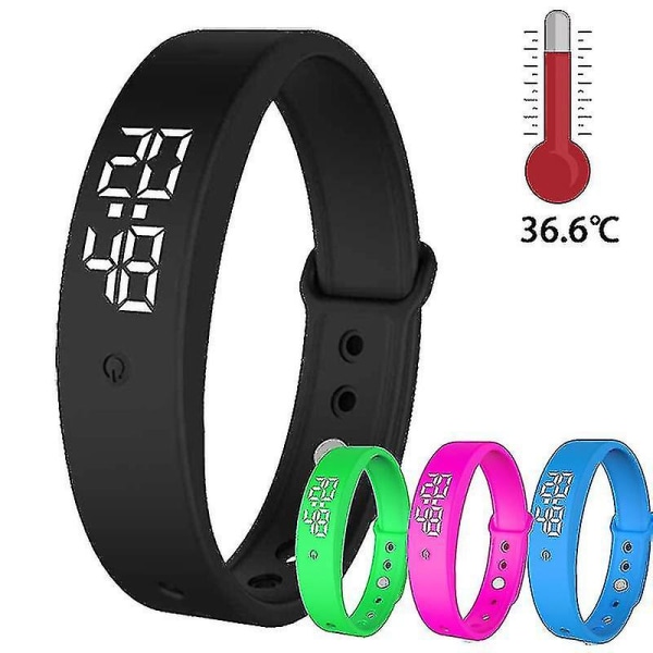 Högkvalitativt armband Vibrationsvarning Temperaturövervakning Exakt display Smart Strap Watch Blue