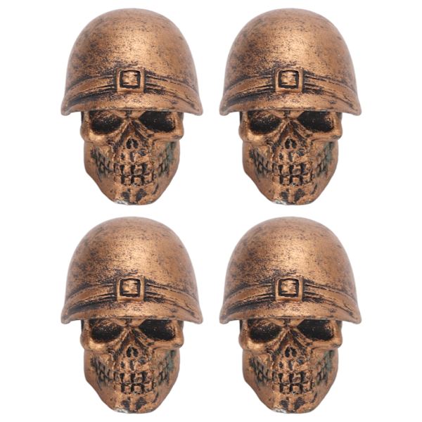 4 stk Dækventilhætter Skull Style Antioxidation Universal til Biler Lastbiler Cykler Motorcykler Cykler Bronze
