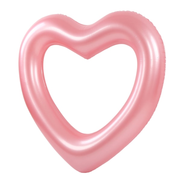 Hjerteformet badeflåte 120 cm tykk, rivebestandig PVC-material Oppblåsbare badeflåter for bassengfester strender Roségull Rosa