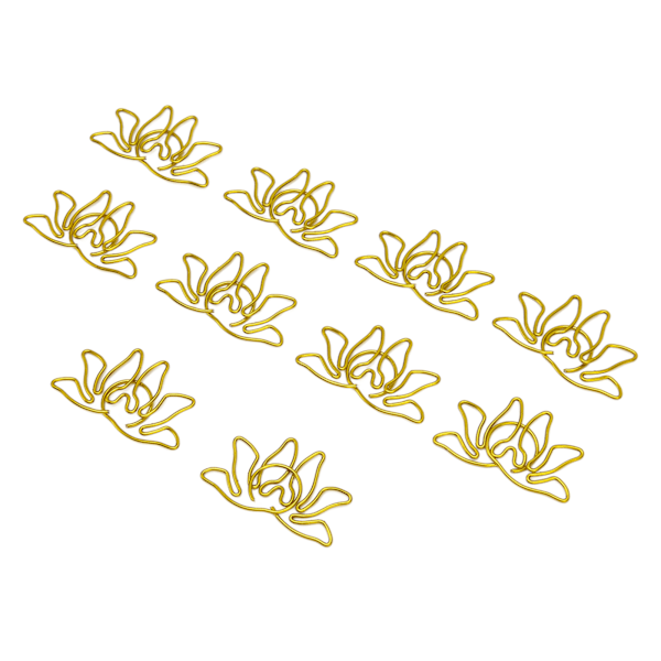 100 stk. Formede Papirclips Blomsterform Metal Bærbare Kontorclips til Filklassificering Dokumentorganisering