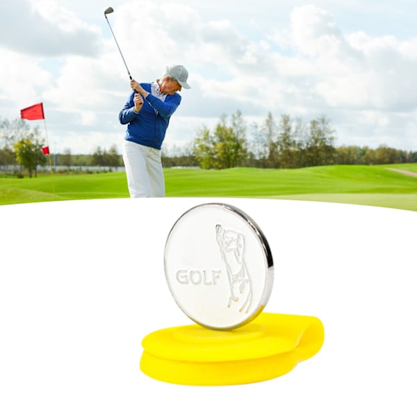 Magnetisk Golfhat-Klips Golfkasket-Marker Silikon Stabil Fiksering Golftræningshjælpemiddel Tilbehør Til Sport Udendørs Gul